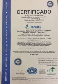 Laboratorio de la UASD recibe Certificación Internacional ISO 9001