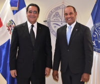 Rector UASD recibe en su despacho al ministro consejero Embajada Dominicana en Italia